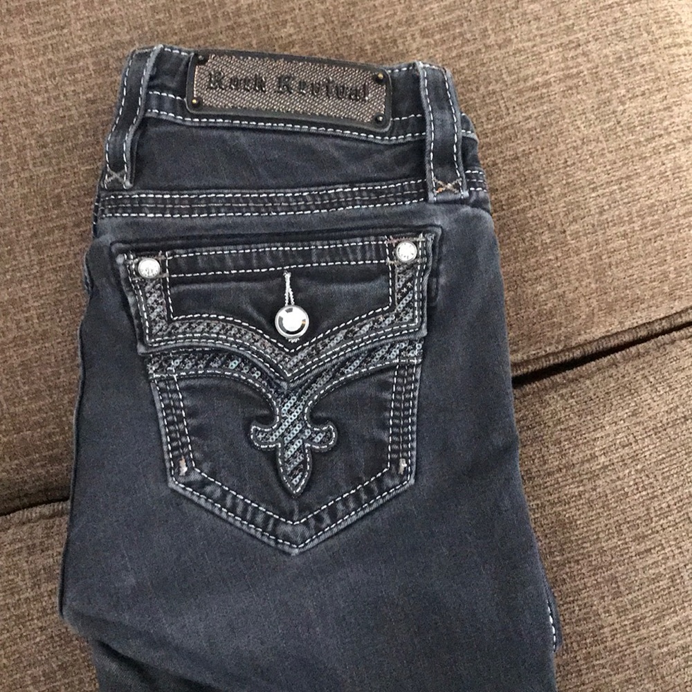 Rock Revival Ena S25 Skinny Jeans- Black-Size 27